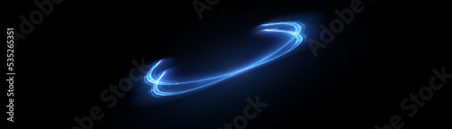Blue light trail, wave speed, trace line twirl