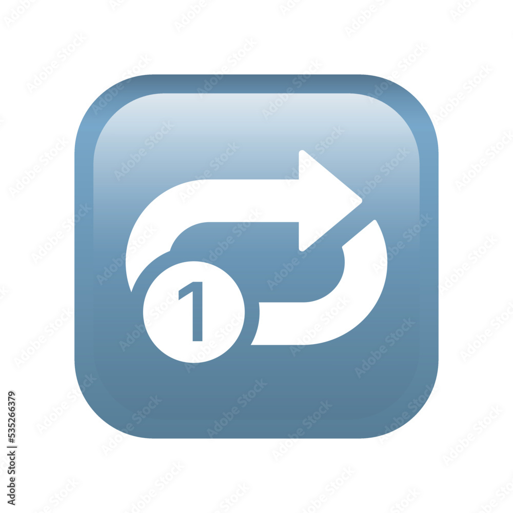 Repeat single button emoji icon. Multimedia symbol modern, simple, vector, icon for website design, mobile app, ui. Vector Illustration Repeat single button emoji icon. Multimedia symbol modern, simple, vector, icon for website design, mobile app, ui. Vector Illustration