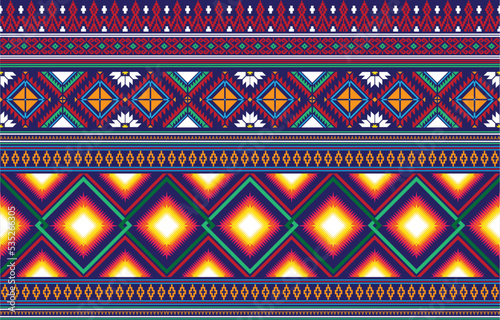 Geometric vector background with sacral tribal ethnic elements. Traditional triangles gypsy geometric forms sprites tribal themes apparel fabric tapestry print