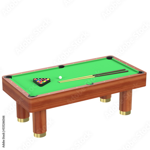 3d rendering illustration of a billiard table