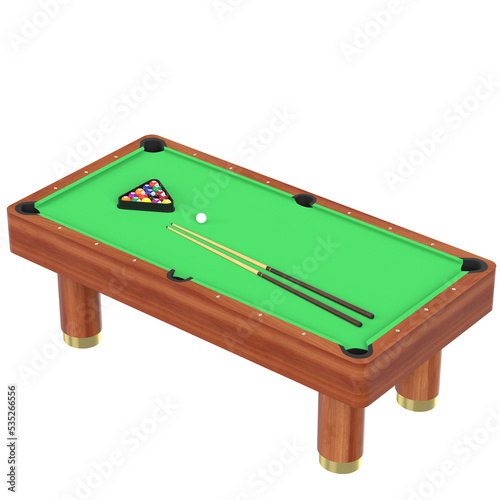 3d rendering illustration of a billiard table