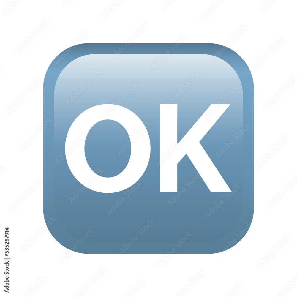 OK button emoji icon. Multimedia symbol modern, simple, vector, icon for website design, mobile app, ui. Vector Illustration OK button emoji icon. Multimedia symbol modern, simple, vector, icon for website design, mobile app, ui. Vector Illustration