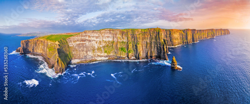 Scenic View Of Cliffs Of Moher, Liscannor, Ireland 

The Cliffs of Moher in County Clare are Ireland's most visited natural attraction. photo
