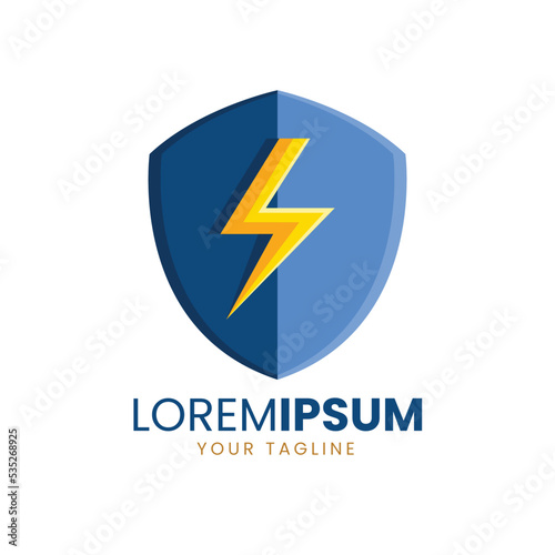 creative template logo shield with lighting icon Free Download creative template logo shield with lighting icon - GFXLoad