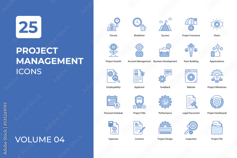 Project Management icons collection. Project Management icons collection.