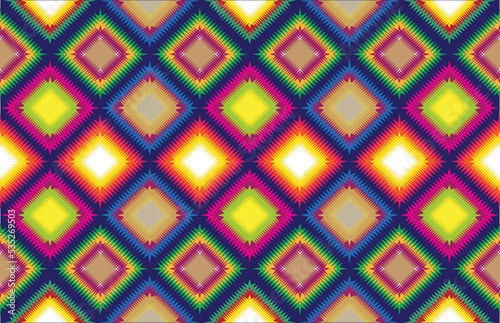 Geometric vector background with sacral tribal ethnic elements. Traditional triangles gypsy geometric forms sprites tribal themes apparel fabric tapestry print