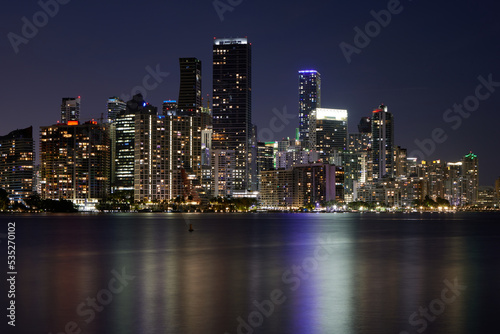 Miami Brickell city skyline at night