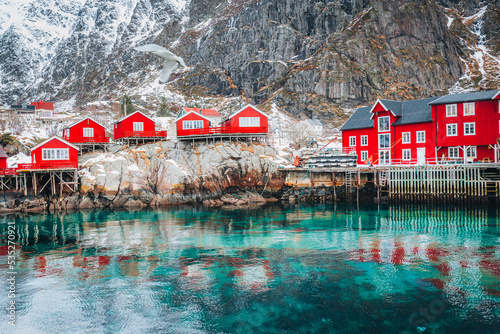 Obraz na płótnie Village called A in Lofoten islands, Norway. w salonie