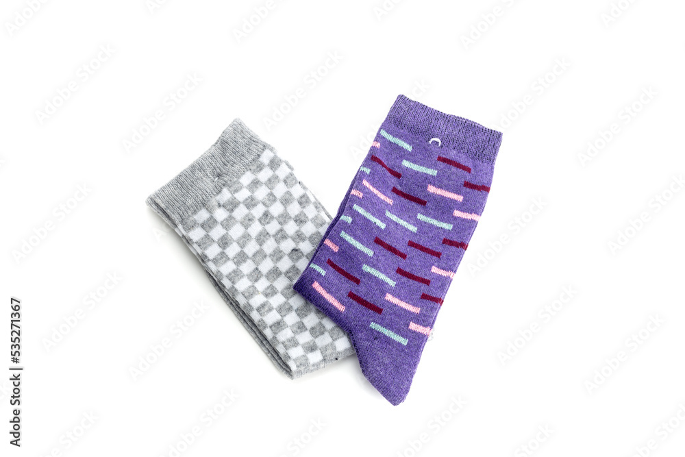 Two women's socks close-up Two women's socks close-up
