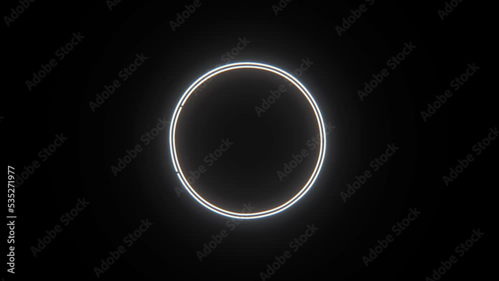 Flickering Neon sign. Circle shape, button template Flickering Neon sign. Circle shape, button template