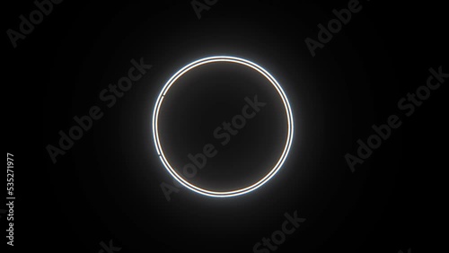 Flickering Neon sign. Circle shape, button template