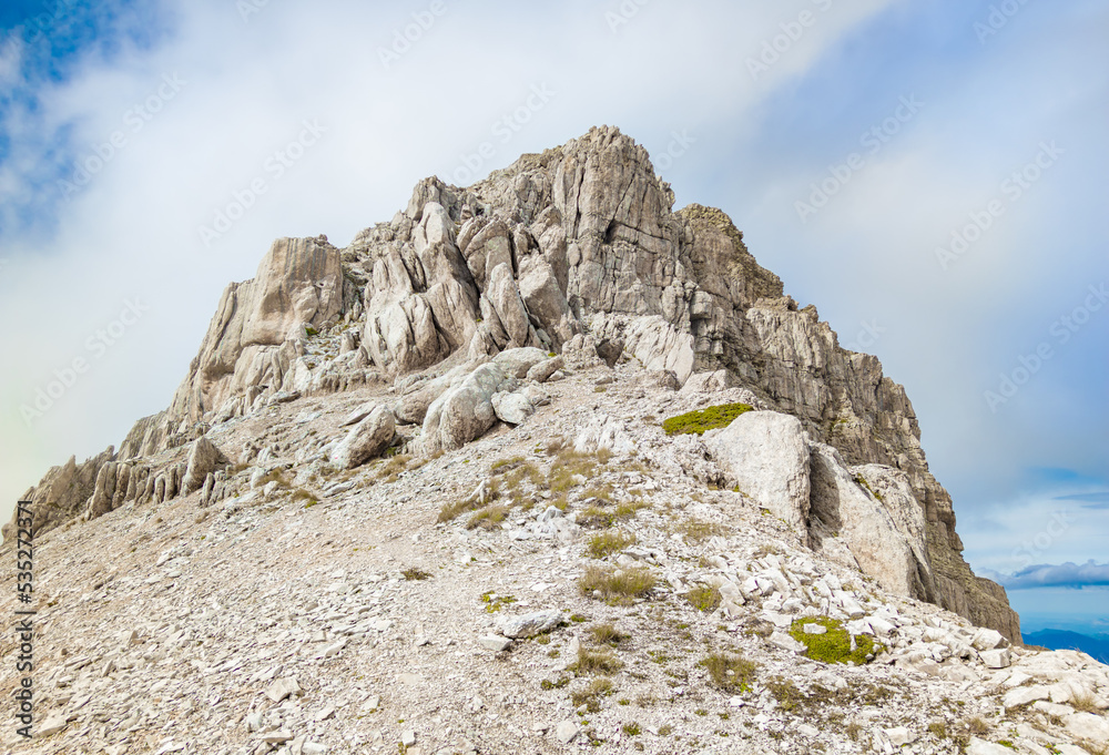 Appennini mountains, Italy - The mountain summit of central Italy, Abruzzo region, over 2000 meters, with hiker path for trekking