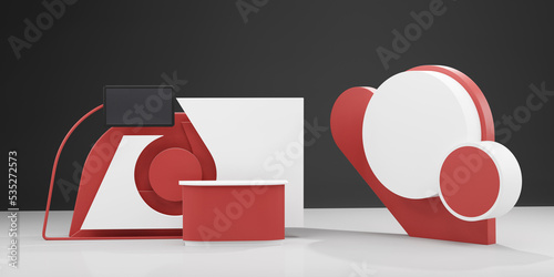 Booth 3d Mockup, Retail Trade Stand, Advertising POS POI Promotion counter, 3D rendering	