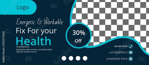 vector medical facebook banner design. healthcare clinic modern social media banner layout.