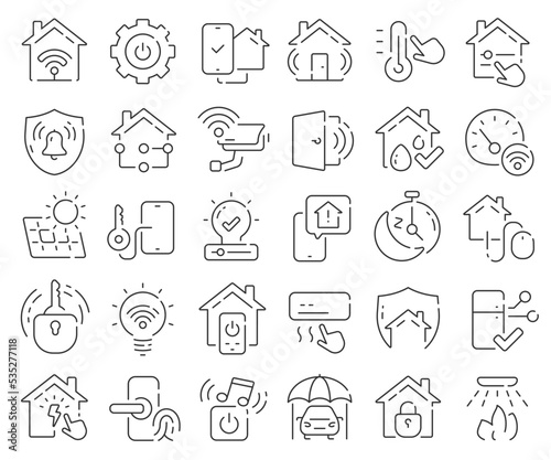 Smart house line icons collection. Thin outline icons pack. Vector illustration eps10