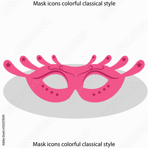 Mask icons colorful classical style © Vector