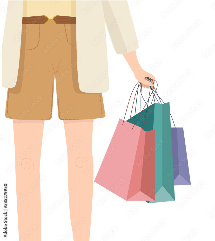 Woman with shopping bags in their hands during the sale or discount. Black Friday sale. Woman with shopping bags in their hands during the sale or discount. Black Friday sale.