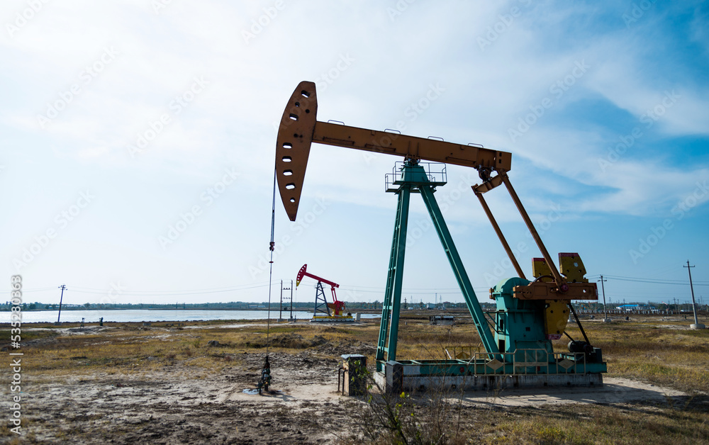 The oilfield with pump units