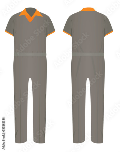 Grey  prison uniform. vector illustration