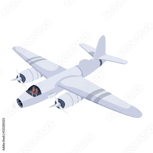 Download isometric icon of aircraft 