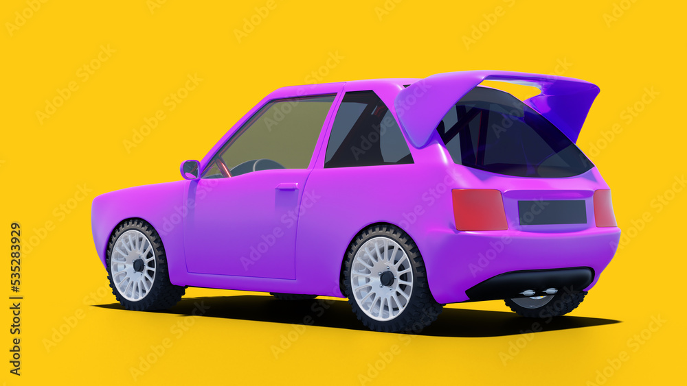 Cartoony Looking Concept Rally car 3d Model