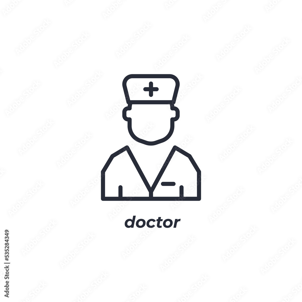 Vector sign doctor symbol is isolated on a white background. icon color editable.