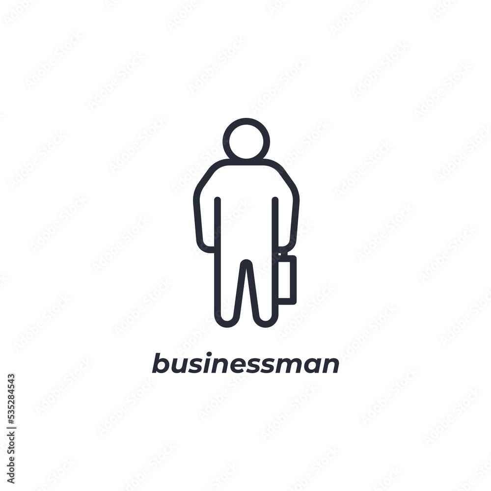 Vector sign businessman symbol is isolated on a white background. icon color editable. Vector sign businessman symbol is isolated on a white background. icon color editable.