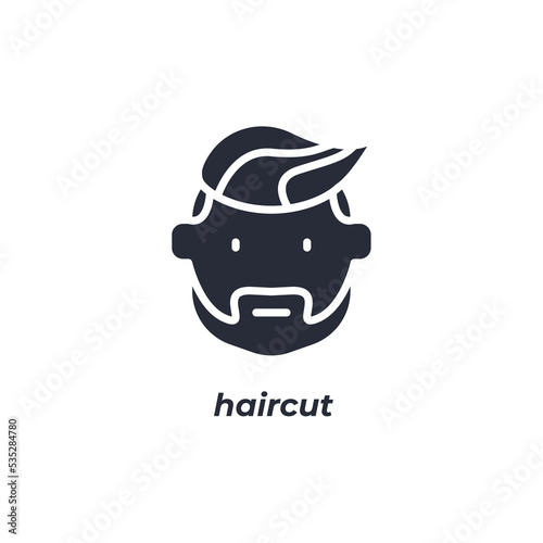 Vector sign haircut symbol is isolated on a white background. icon color editable.