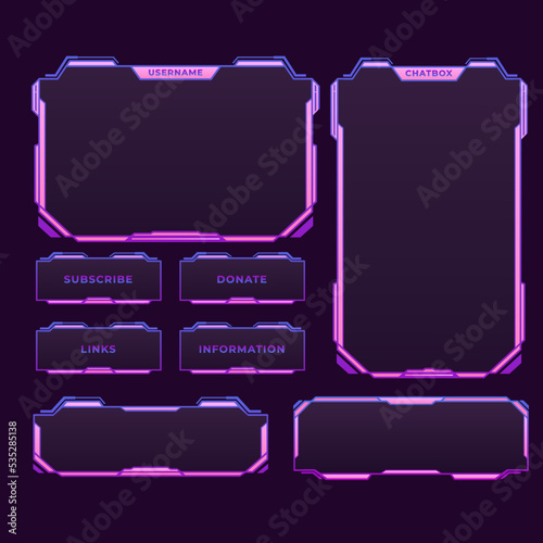 overlay streaming frame with gradient color design