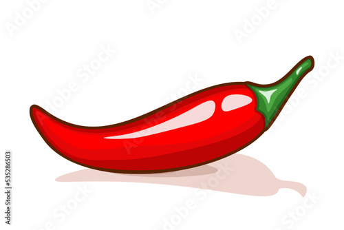 Red hot chili pepper, vector illustration isolated on a white background