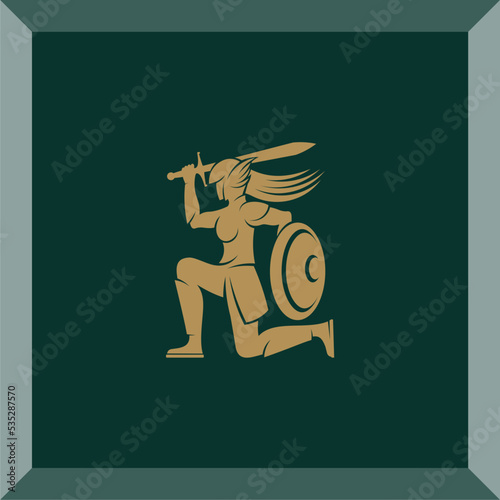 simple valkyrie logo for symbol or icon