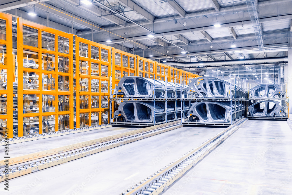 spare parts in a car plant
