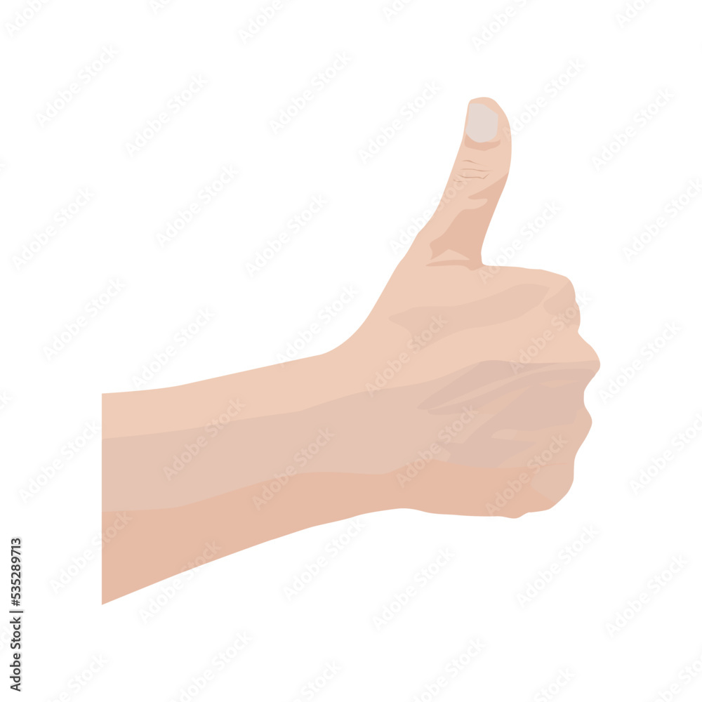 Hand with thumb up isolated on white background. vector illustration Hand with thumb up isolated on white background. vector illustration