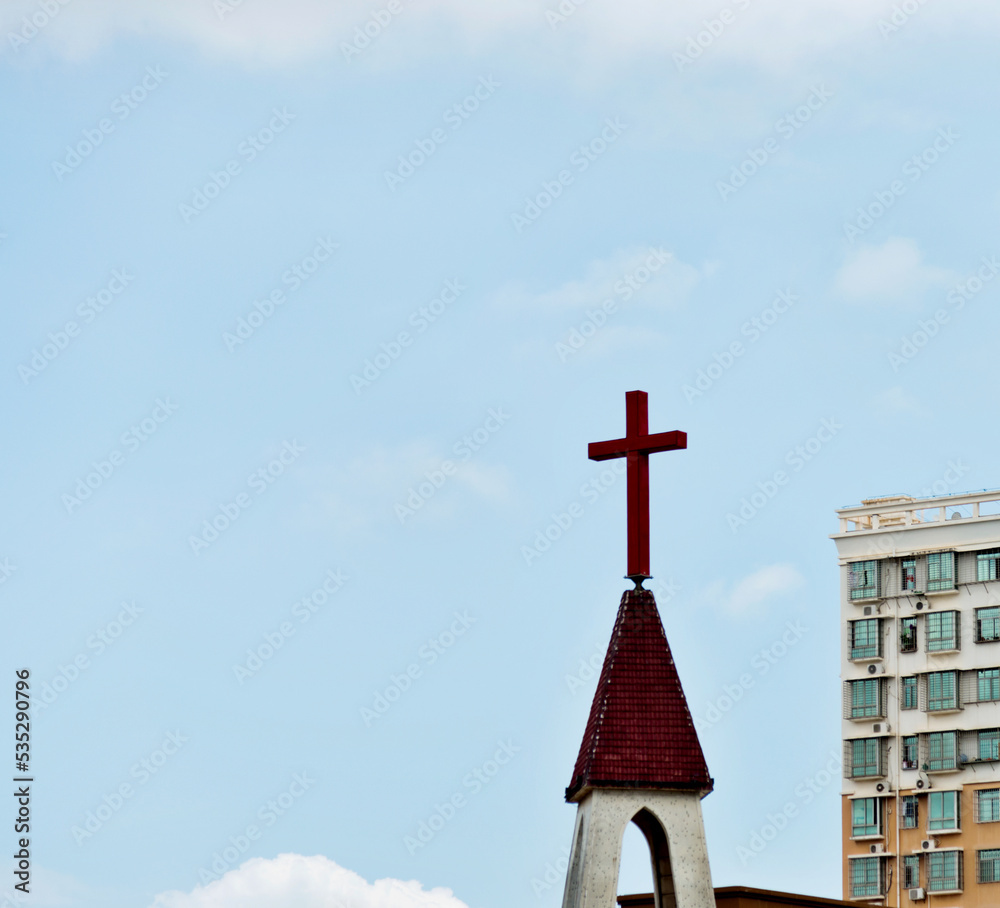 Church Roof with a cross Church Roof with a cross