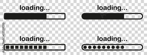 Set of vector loading icons. loading bar progress icon. Download progress