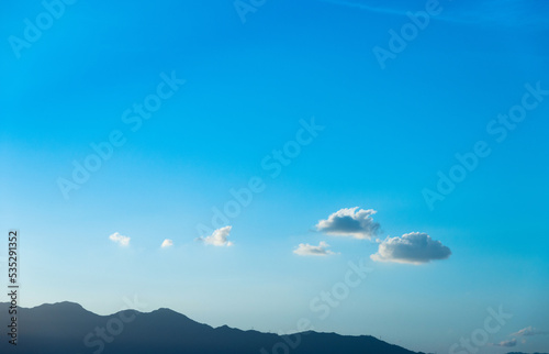 Mountain with blue sky and clouds