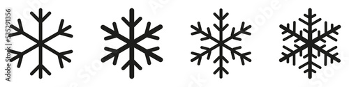 Set of black Snowflakes icons. Black snowflake. Snowflakes template. Snowflake winter. Snowflakes icons. Snowflake vector icon.