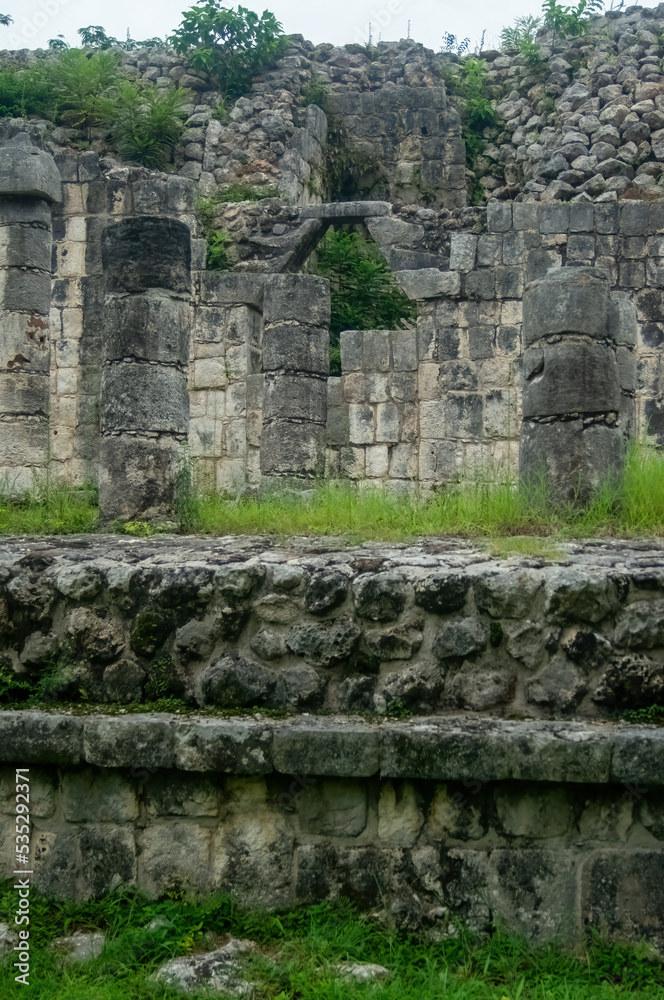 mayan pyramids in mexico, stone construction, surrounded by vegetation, deep jungle mayan pyramids in mexico, stone construction, surrounded by vegetation, deep jungle