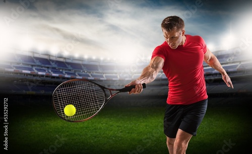 Professional tennis player on stadium background © BillionPhotos.com