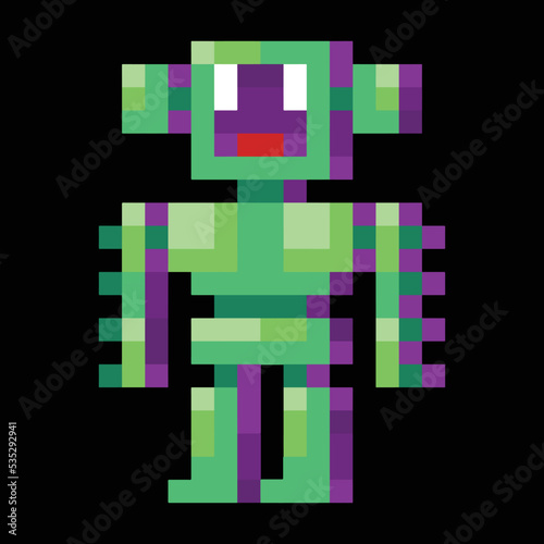 Editable Vector Illustration of Green Monster. Good for sticker, icon, clip art, ppt, game, education, etc