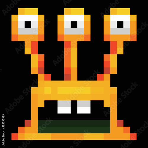 Editable Vector Illustration of Yellow Monster. Good for sticker, icon, clip art, ppt, game, education, etc