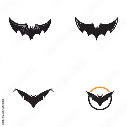 bat vector icon logo template