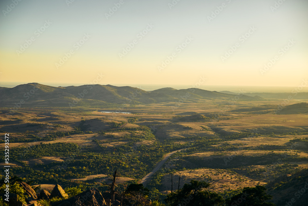 Sunset in the Wichita Mountains in Oklahoma, United States