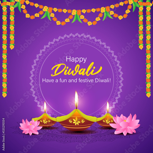 Vector illustration for Happy Diwali greeting