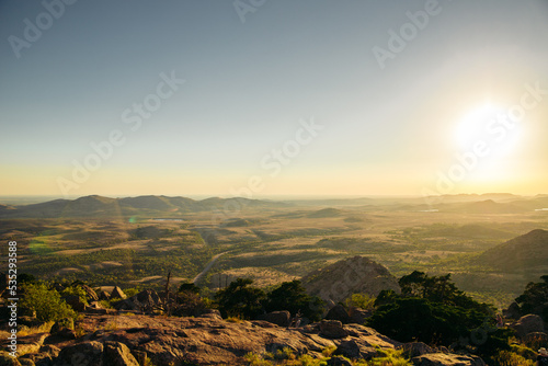 Sunset in the Wichita Mountains in Oklahoma  United States