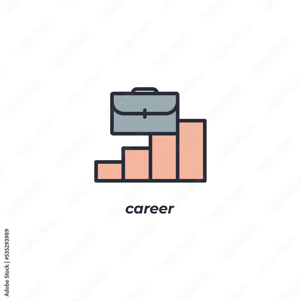 Vector sign career symbol is isolated on a white background. icon color editable.