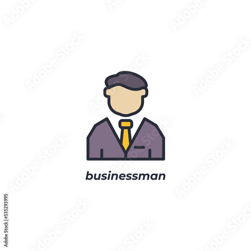 Wallpaper Mural Vector sign businessman symbol is isolated on a white background. icon color editable. Torontodigital.ca