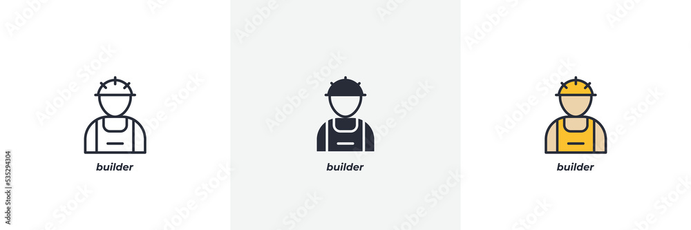 builder icon. Line, solid and filled outline colorful version, outline and filled vector sign. Idea Symbol, logo illustration. Vector graphics builder icon. Line, solid and filled outline colorful version, outline and filled vector sign. Idea Symbol, logo illustration. Vector graphics