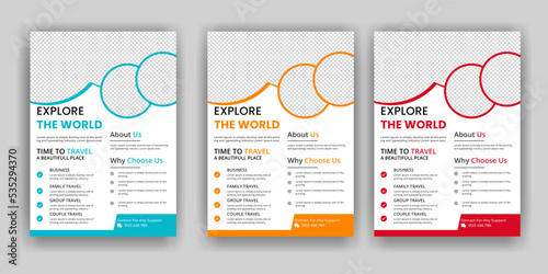 Travel flyer or poster brochure design, layout, Travel flyer, modern travel flyer, template, summer travel agencies