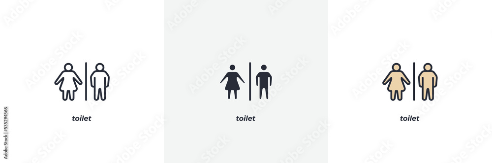 toilet icon. Line, solid and filled outline colorful version, outline and filled vector sign. Idea Symbol, logo illustration. Vector graphics toilet icon. Line, solid and filled outline colorful version, outline and filled vector sign. Idea Symbol, logo illustration. Vector graphics